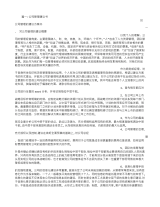 公司管理建议书