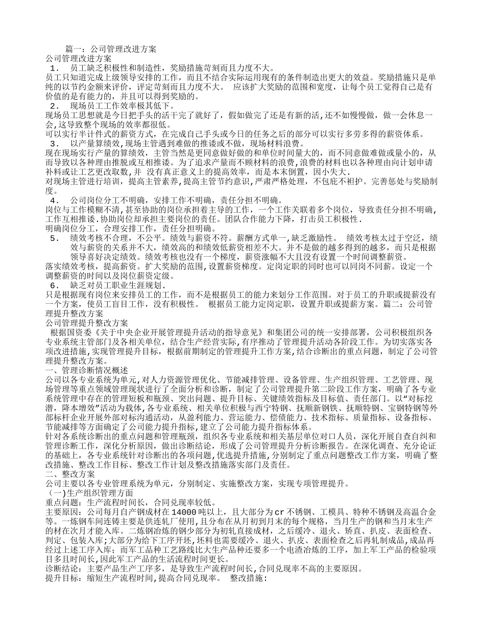 公司管理整改方案_第1页