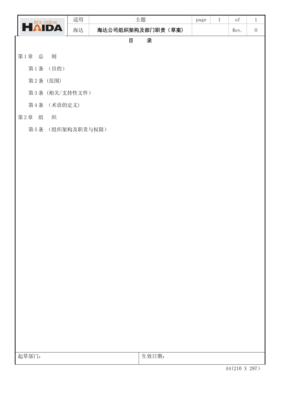 公司组织架构及部门职责71395_第1页