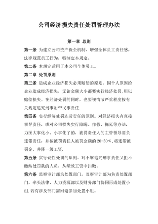 公司罚则管理办法