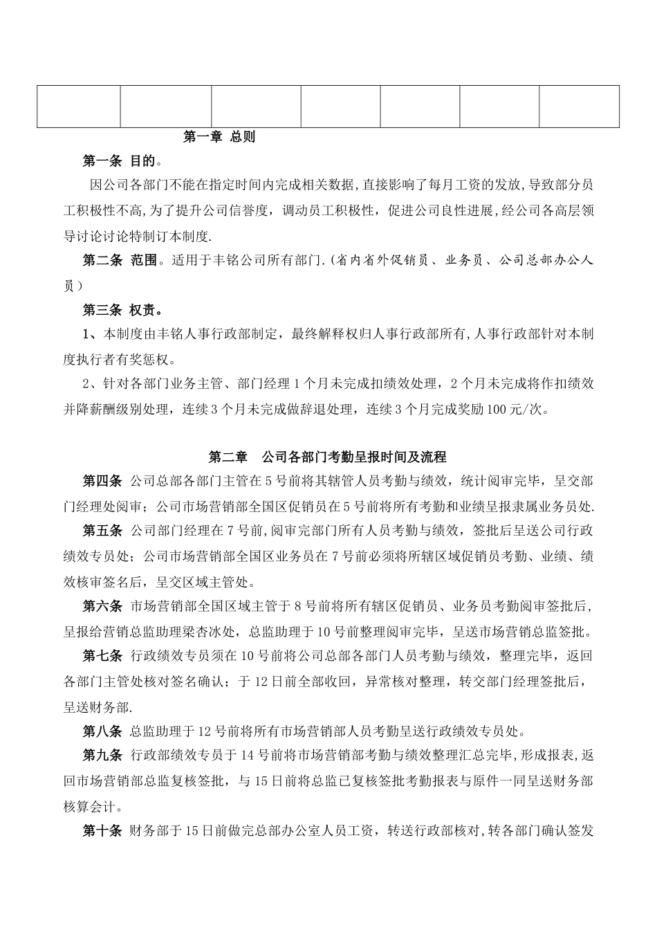 公司考勤及工资发放制度与流程_第2页