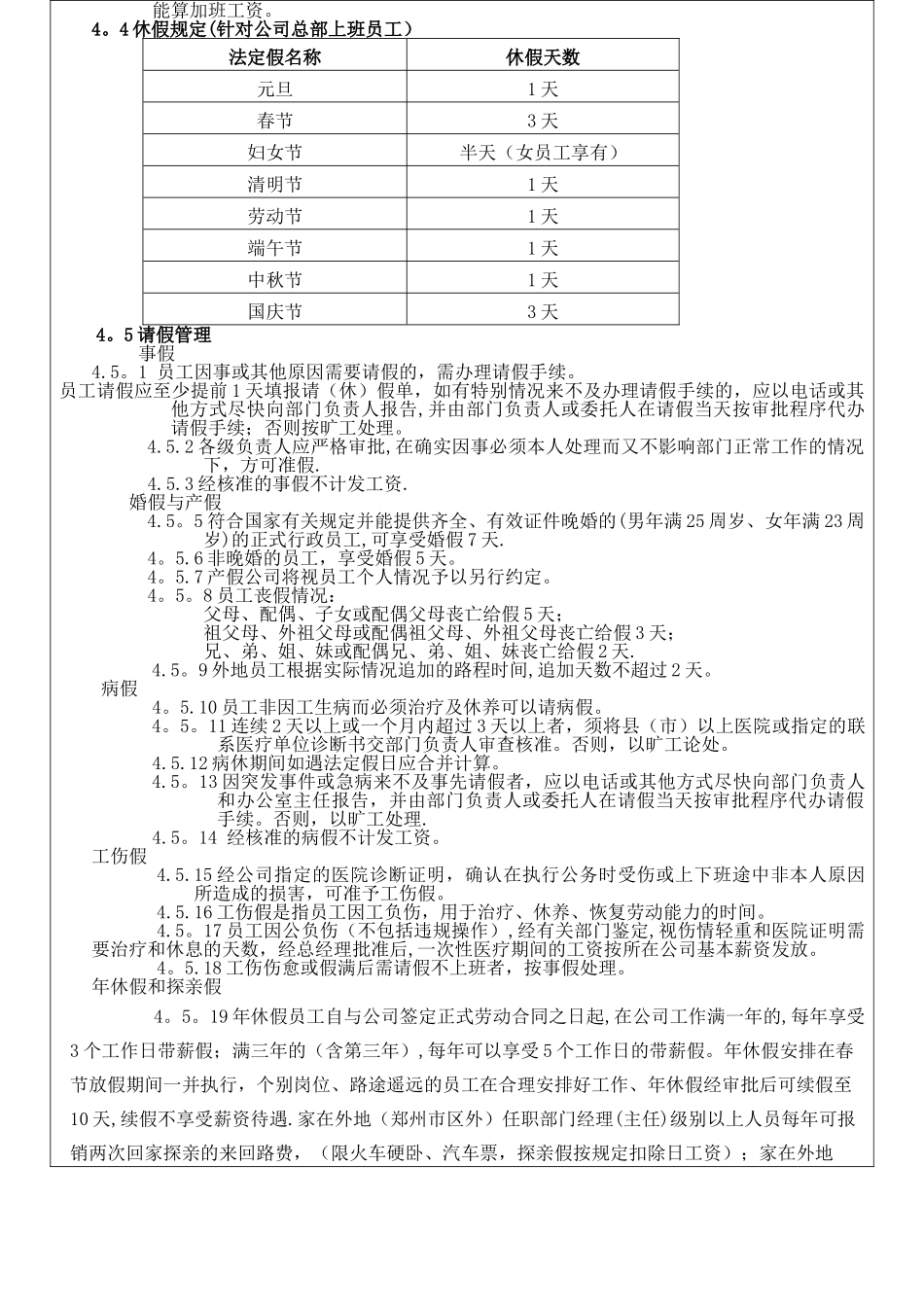 公司考勤管理制度及流程_第2页