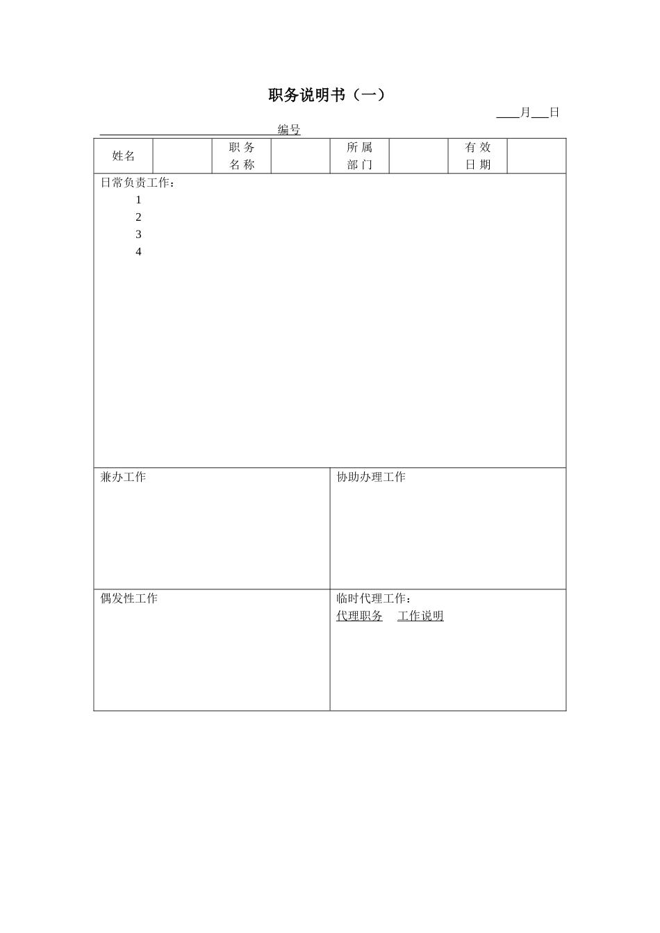 公司职务说明书_第1页