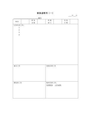 公司职务说明书