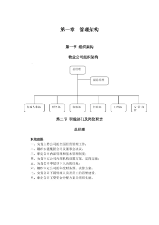 公司职能部门及岗位职责