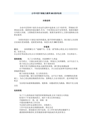 公司能力素质360度评估表