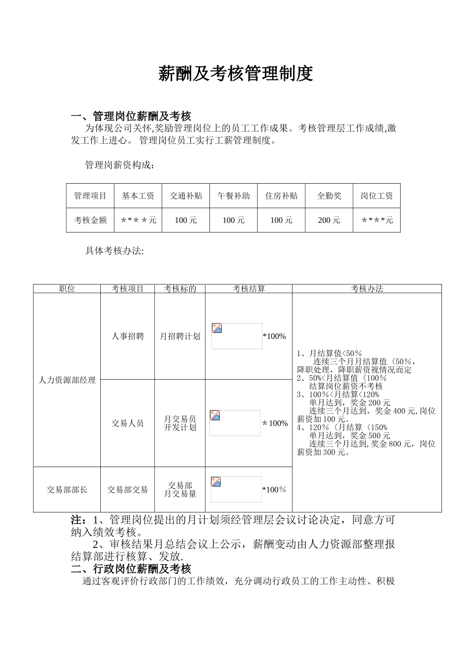 公司薪酬及考核管理制度_第1页