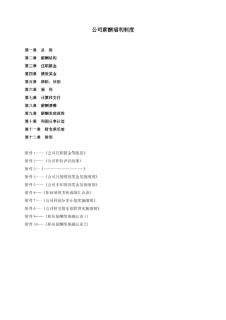 公司薪酬福利制度