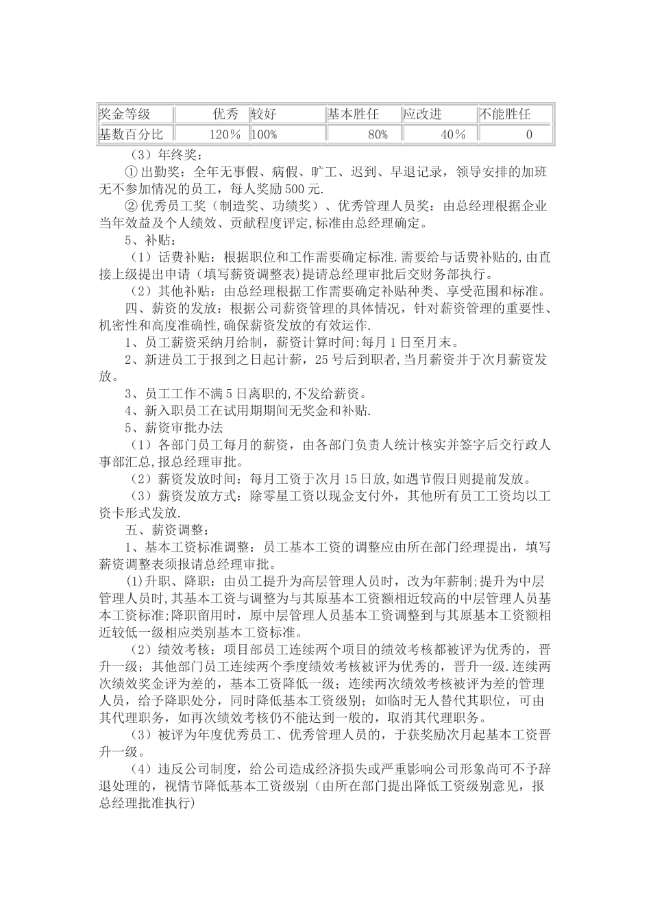公司薪酬管理制度60553_第3页