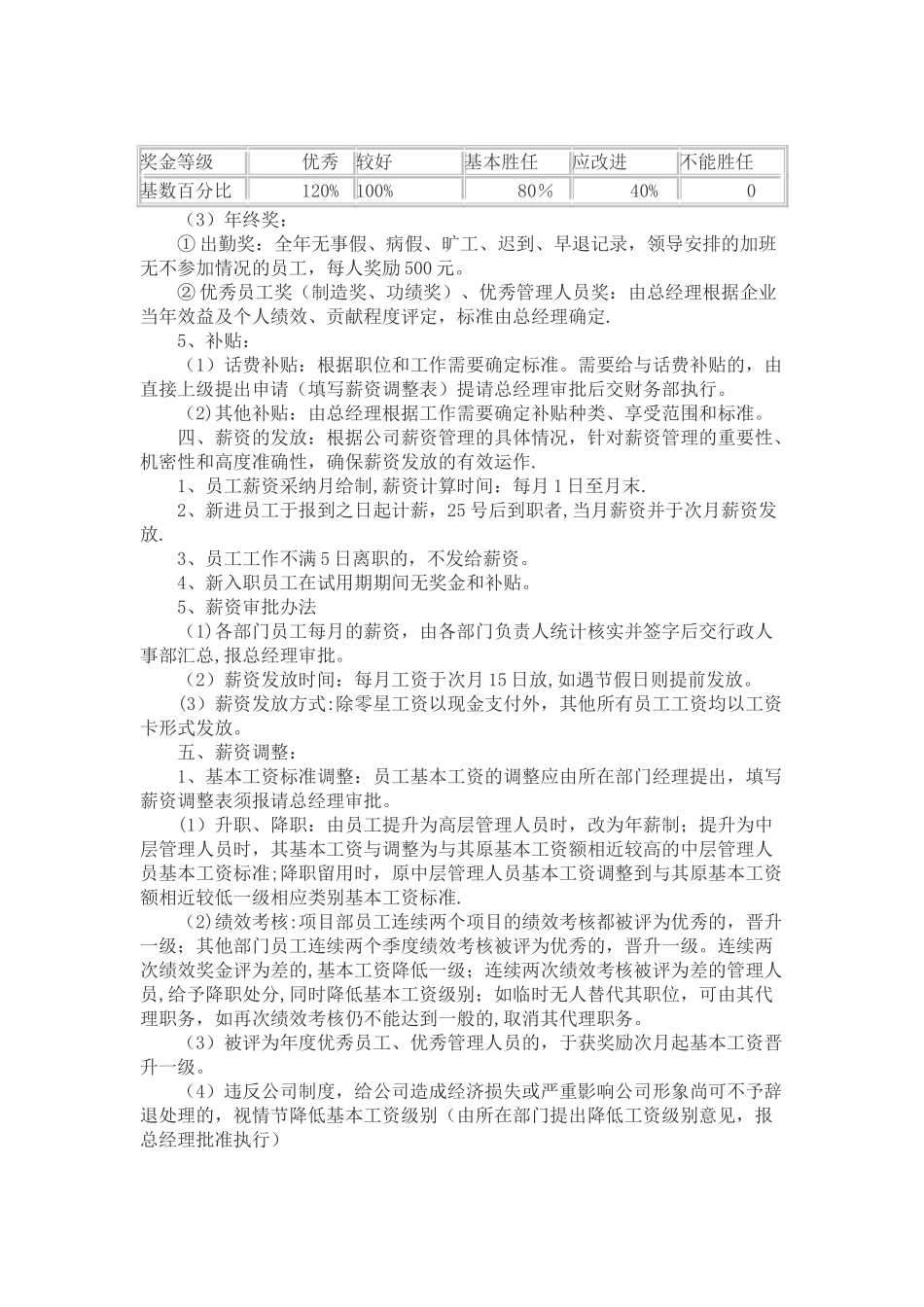 公司薪酬管理制度89958_第3页