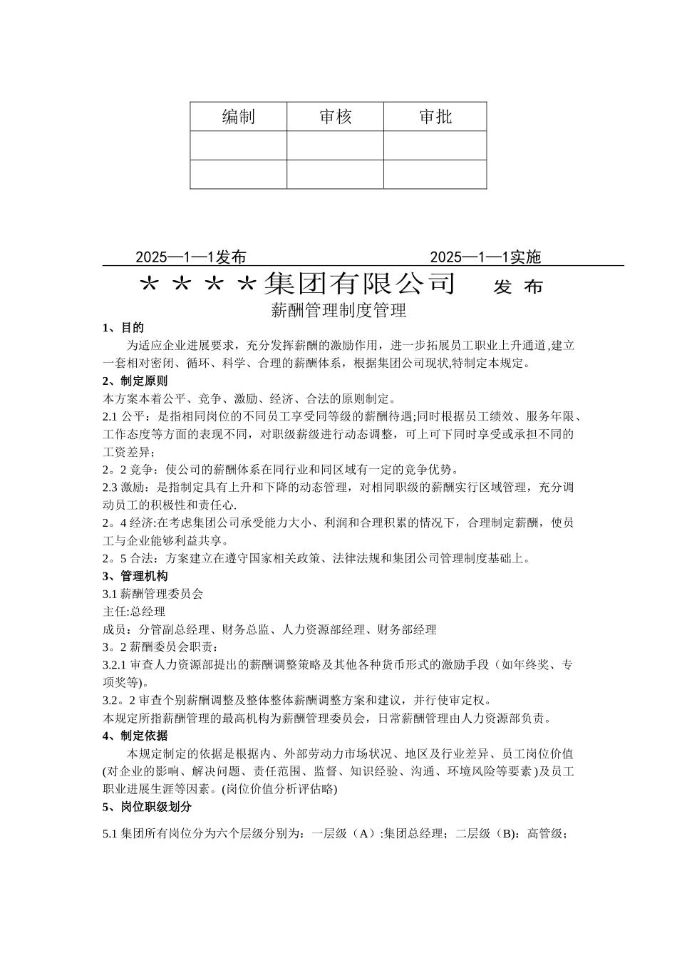 公司薪酬管理制度终极范本_第2页