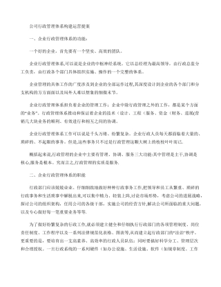 公司行政管理体系构建运营提案.