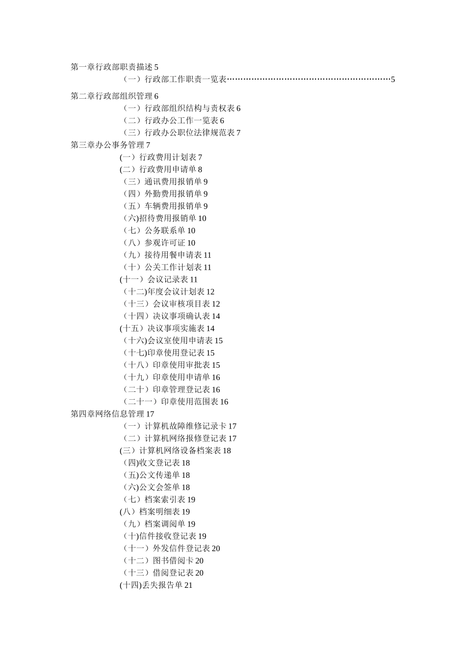 公司行政管理常用表格大全_第2页