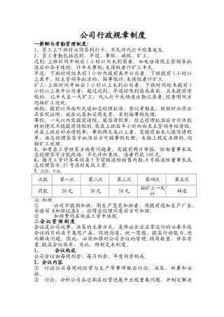 公司行政规章制度