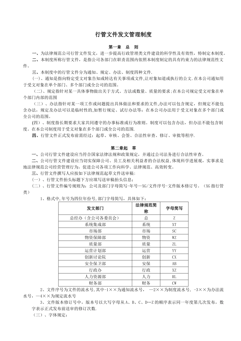 公司行管文件发文管理制度_第1页