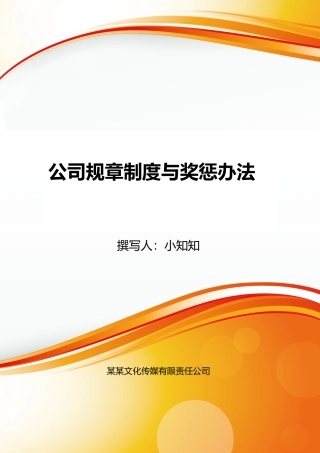 公司规章制度与奖惩办法