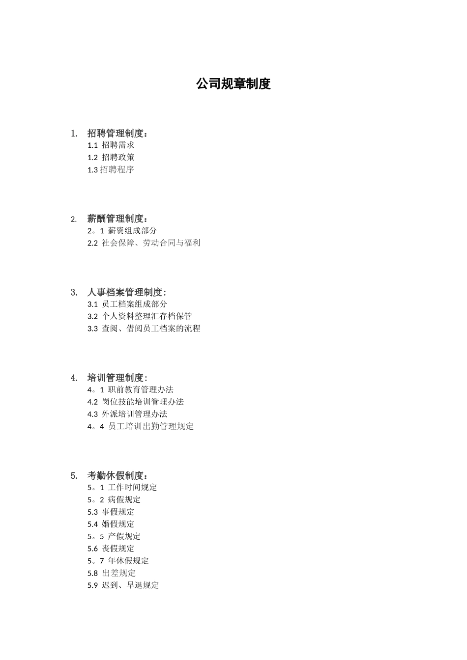 公司规章制度名称_第1页