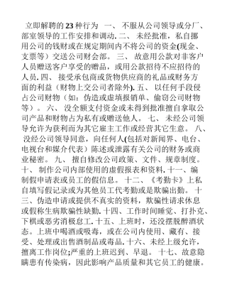 公司规章制度细则