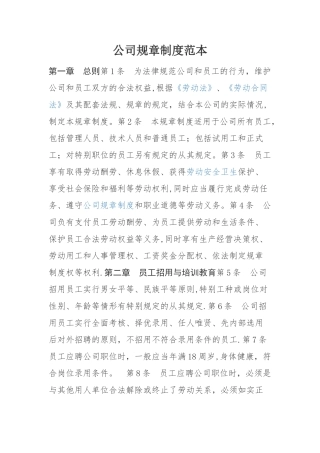 公司规章制度范本99928