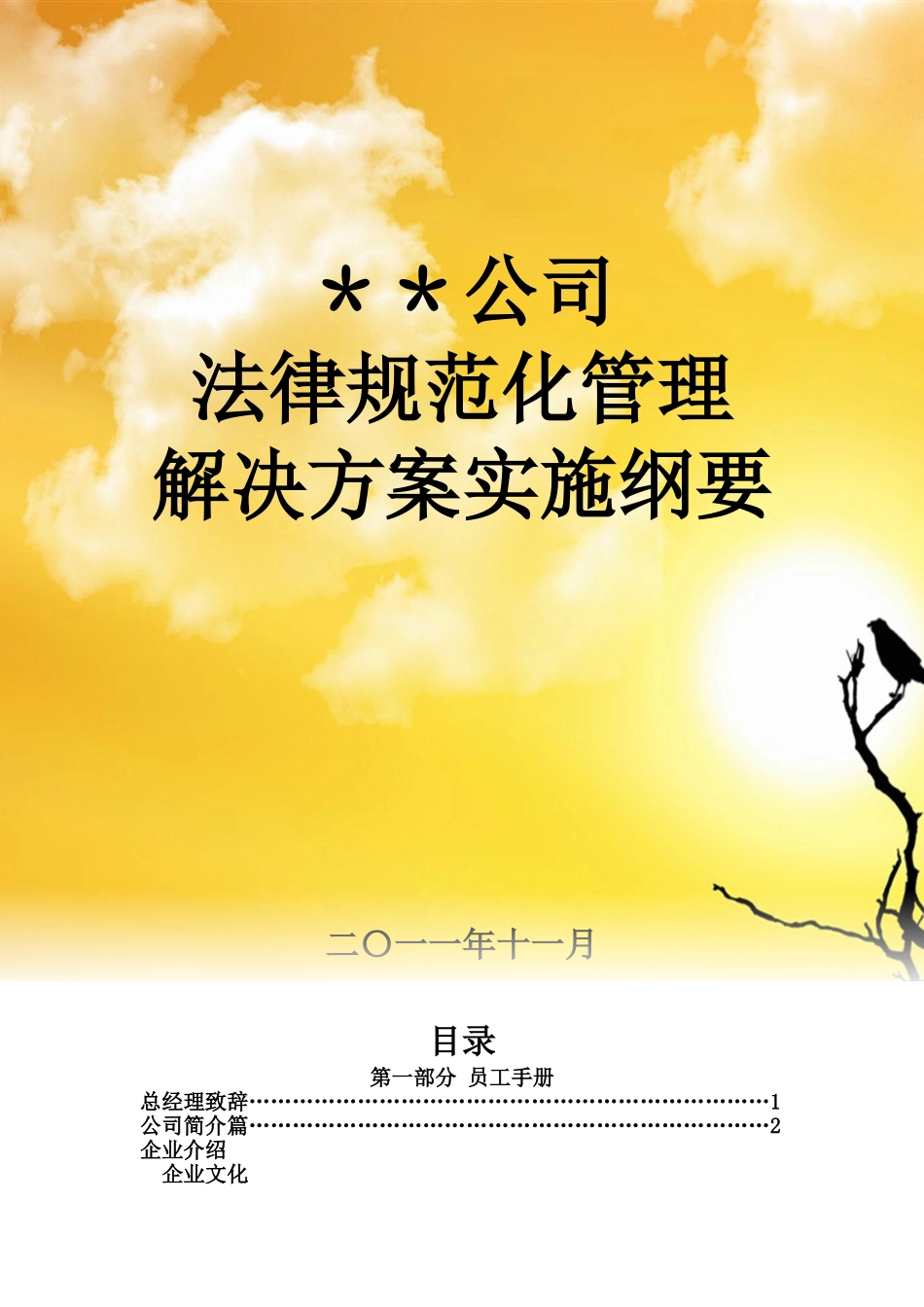 公司规范化管理整体解决方案实施纲要_第1页