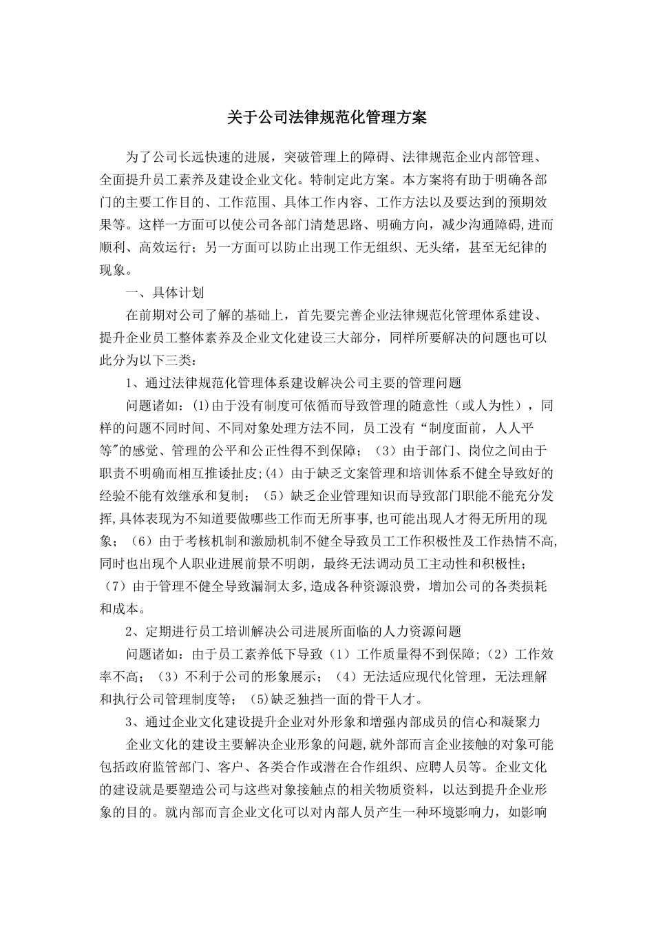 公司规范化管理方案_第1页