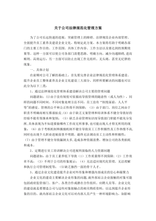 公司规范化管理方案