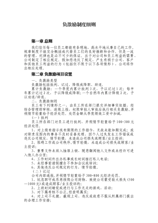 公司负激励制度