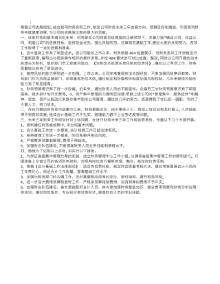 公司财务三年工作规划