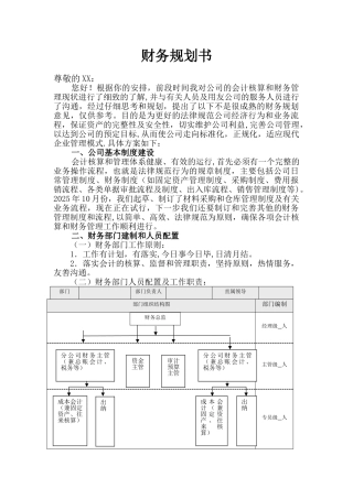 公司财务规划书--