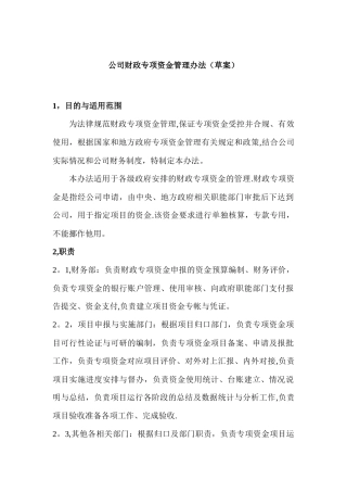 公司财政专项资金管理办法