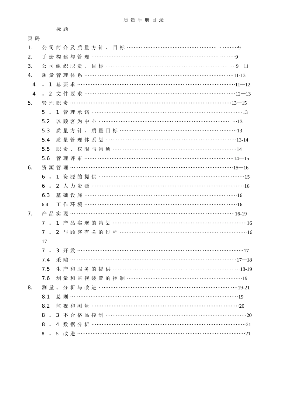 公司质量手册范本73929_第2页