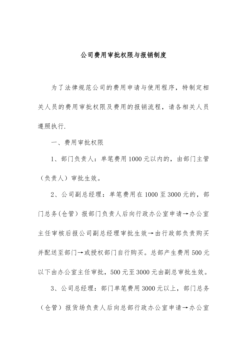 公司费用审批权制度_第1页