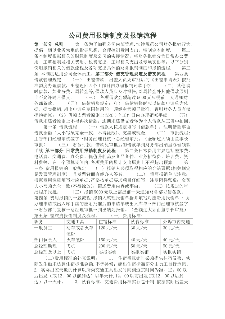 公司费用报销制度及报销流程51752_第1页