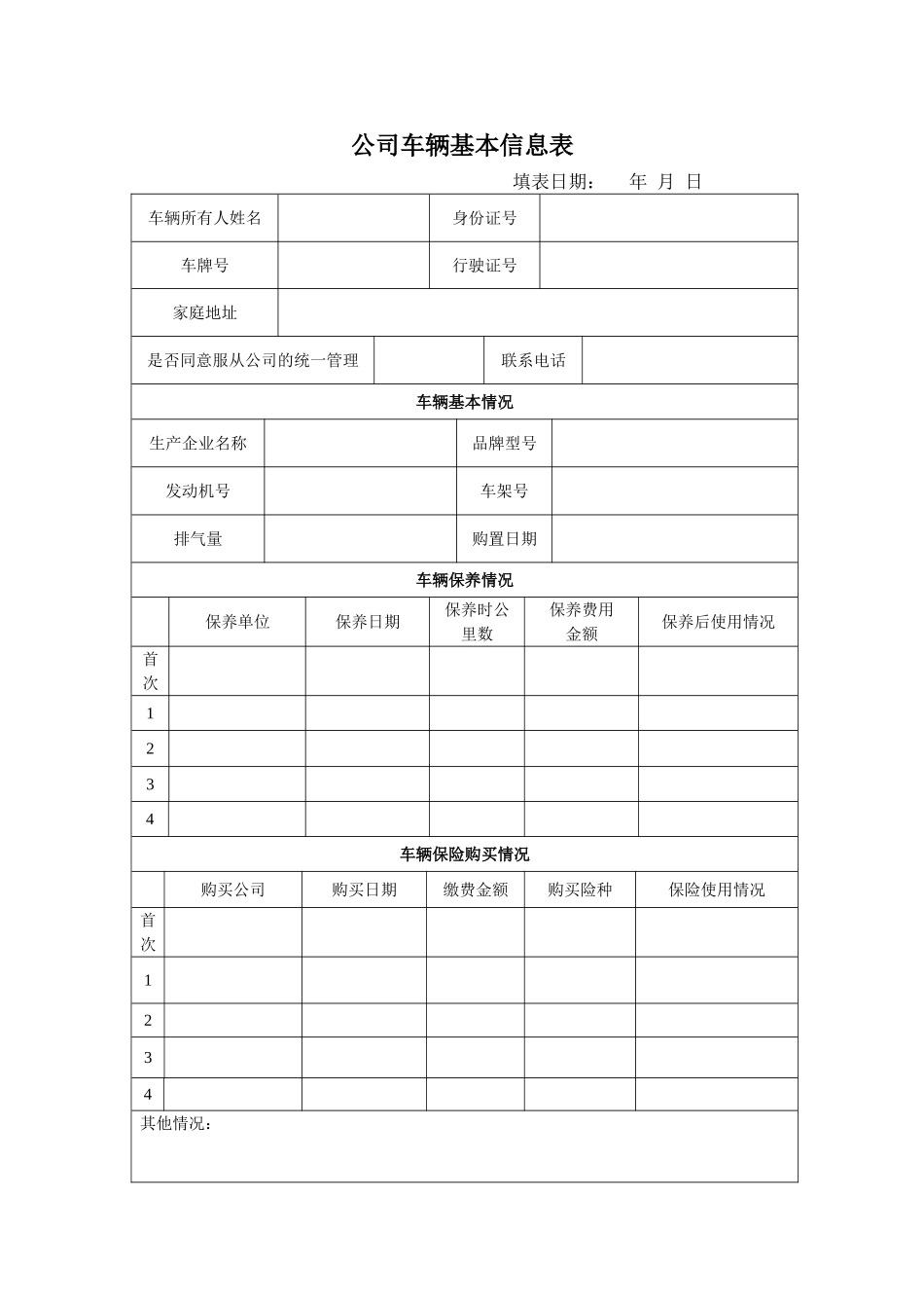 公司车辆基本信息表_第1页