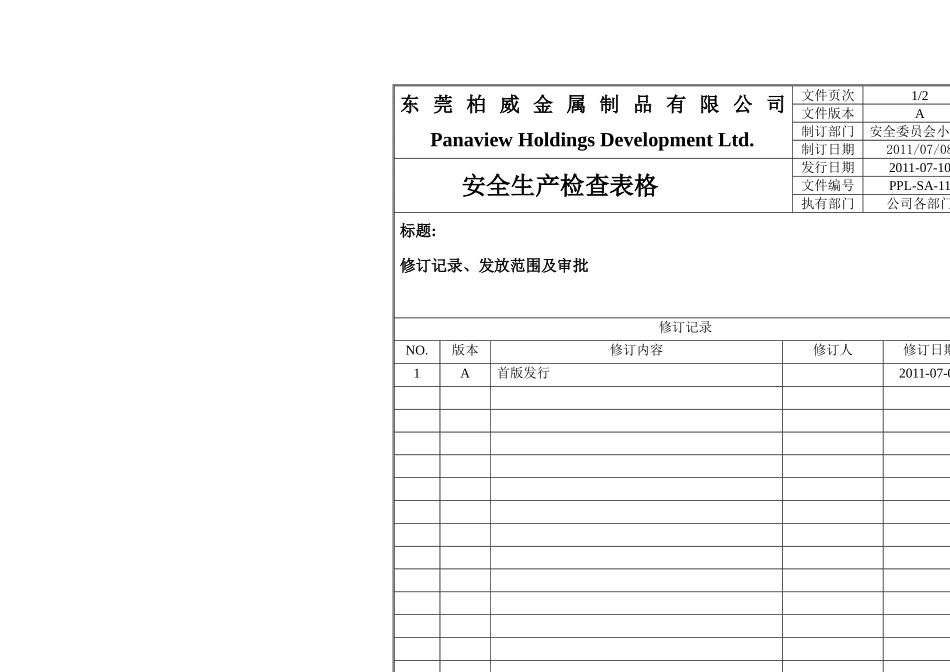 公司车间安全检查表隐患排查_第2页