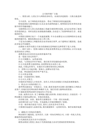 公司软件推广方案