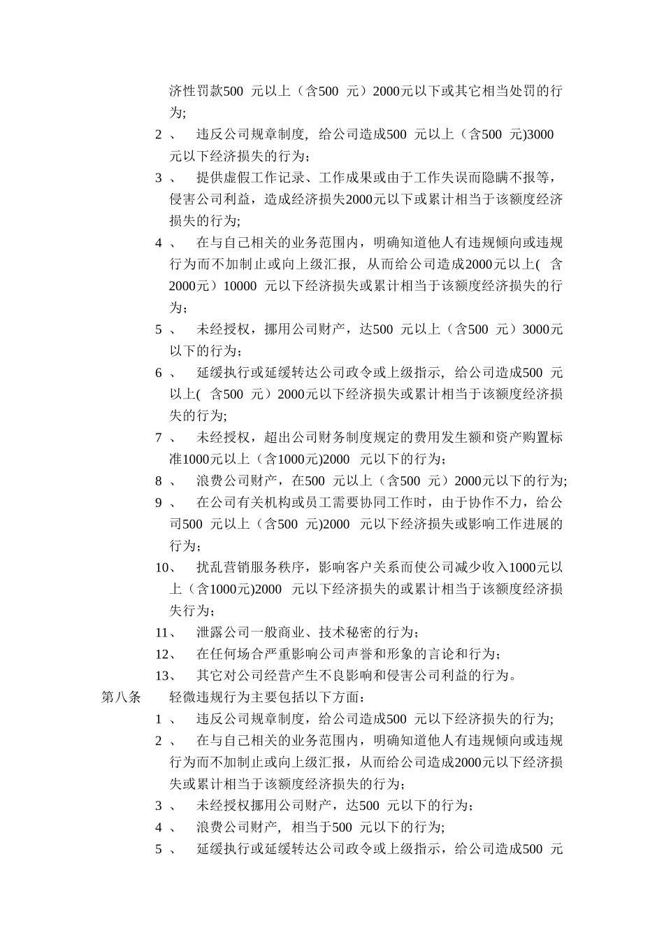 公司违规处理办法_第3页