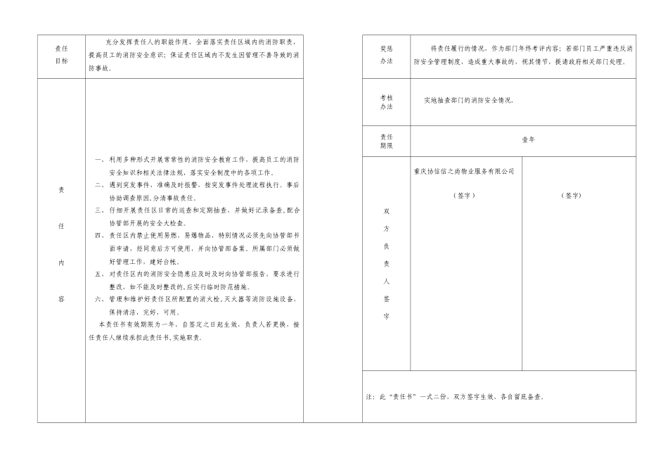 公司部门消防安全责任书_第1页