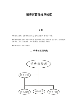 公司销售部管理规章制度12494