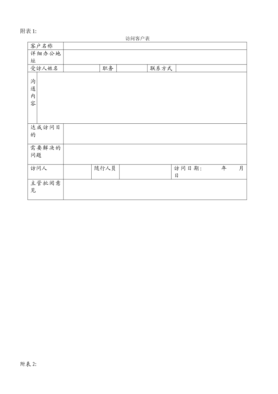 公司销售部门常用表格_第1页