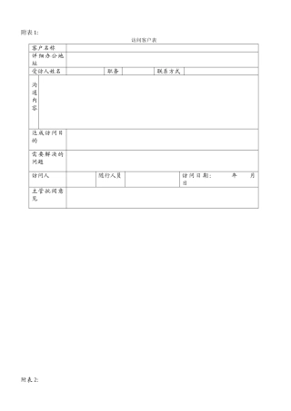 公司销售部门常用表格