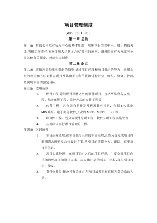公司项目管理制度