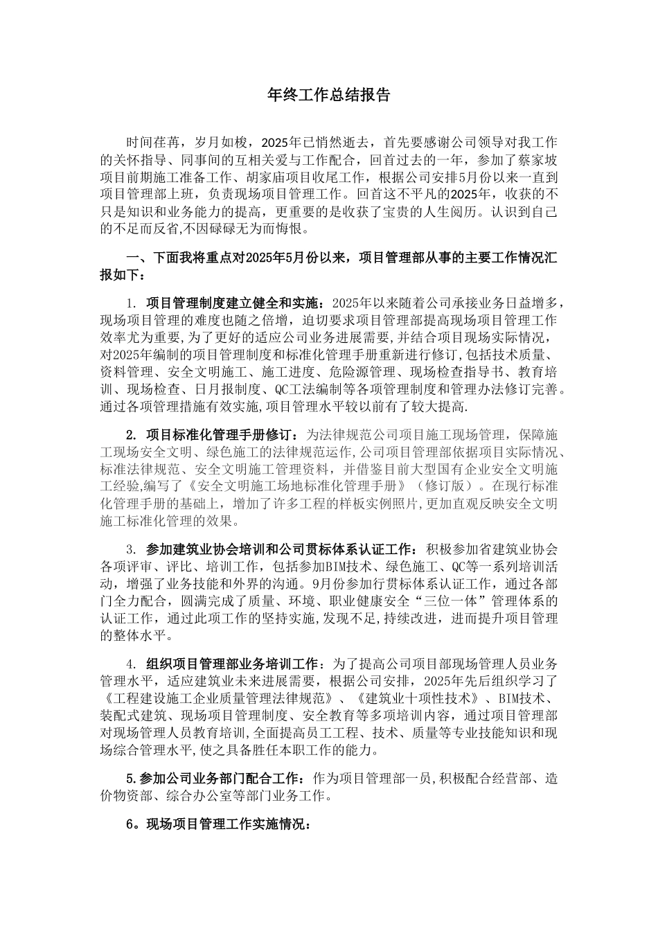 公司项目管理年终总结_第1页