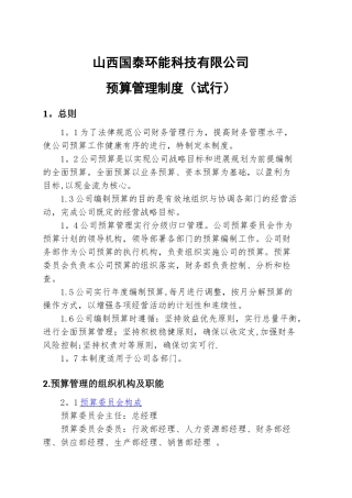 公司预算管理制度57516