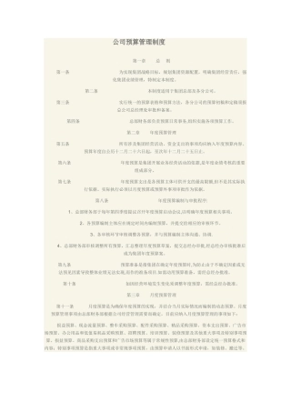 公司预算管理制度32232