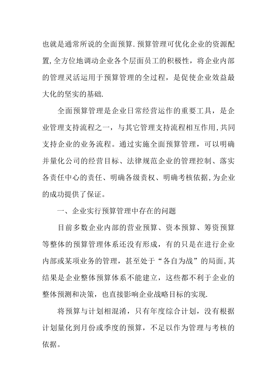 公司预算管理体系的建立以及成绩考核的规划_第2页