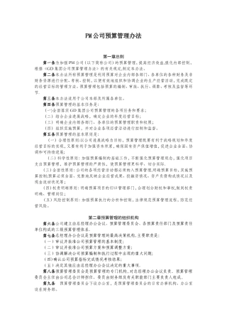 公司预算管理办法