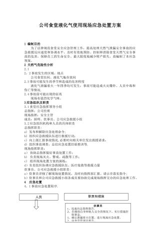 公司食堂燃气安全应急预案