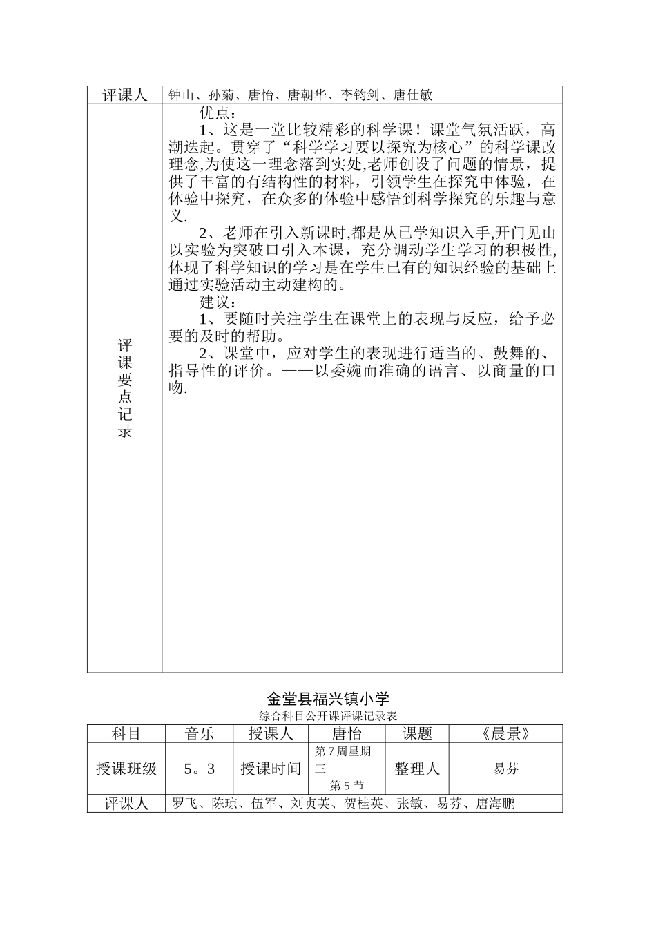 公开课评课记录表_第3页