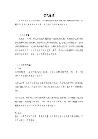 公文式总结的基本格式